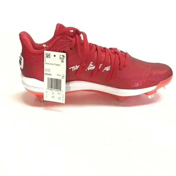 Adidas Adizero Baseball Cleats Mens 7.5D Red Afterburner 6 Speed Trap Shoes - Picture 4 of 8